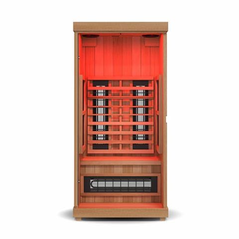 Finnmark FD-1 Full-Spectrum Infrared Sauna 1-Person Home Infrared Sauna, 38”W x 38”D x 78”H