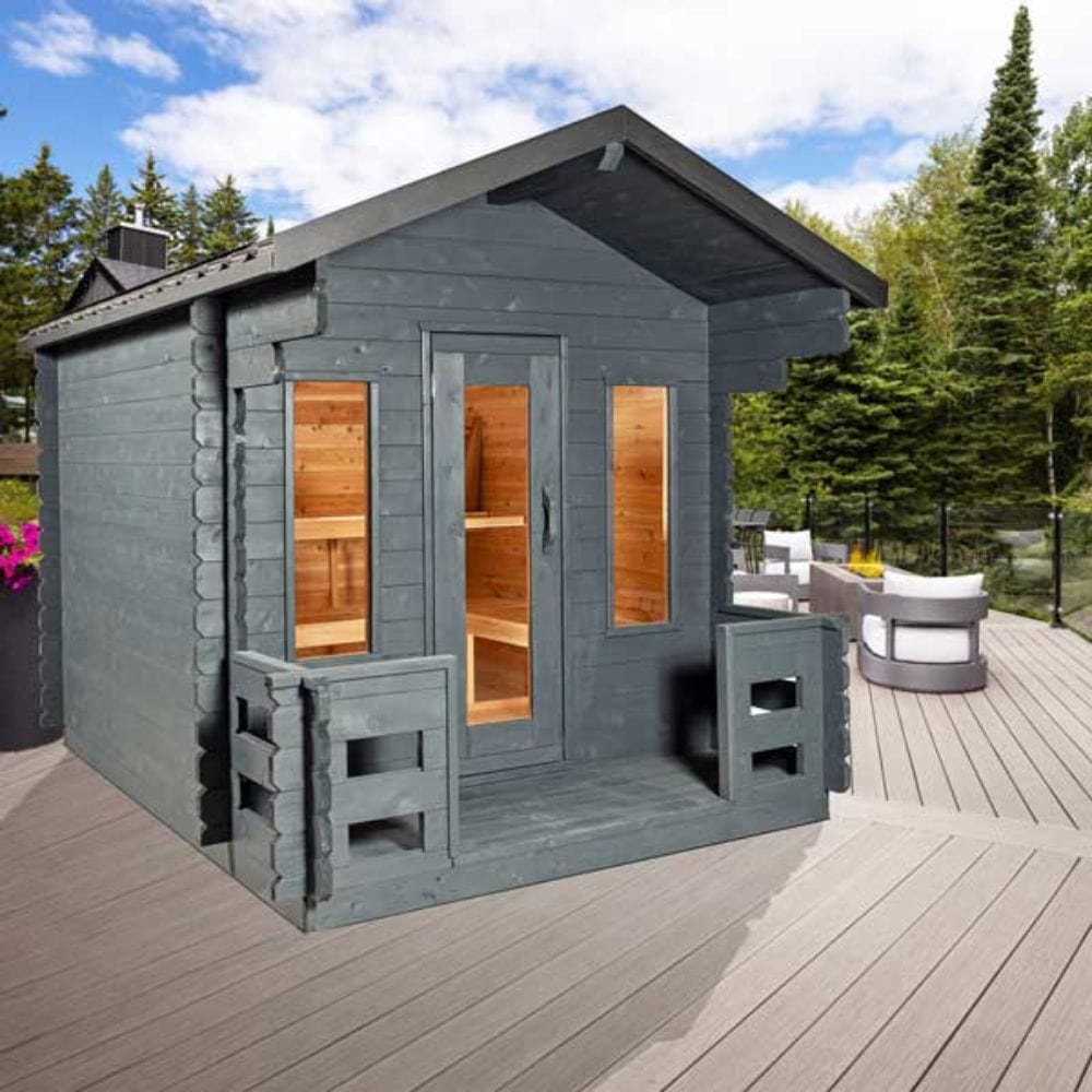 Dundalk LeisureCraft Canadian Timber Georgian Cabin Sauna with Porch