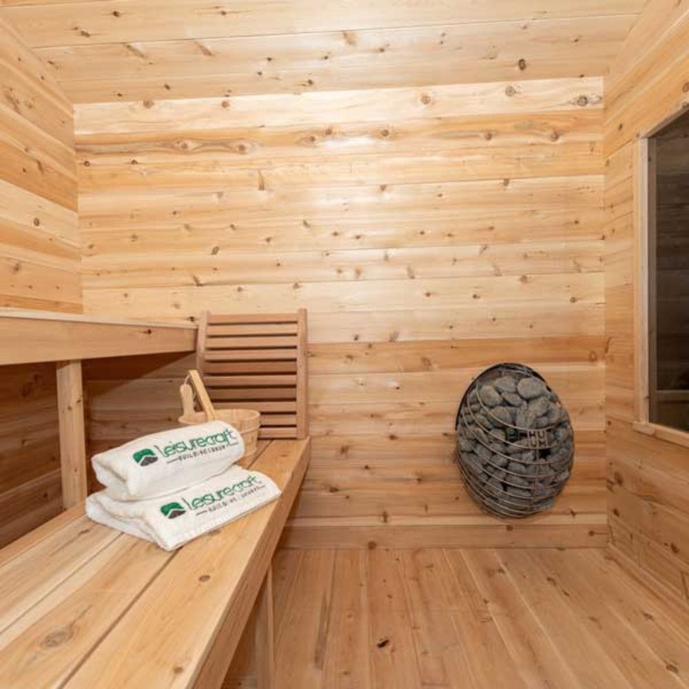 Dundalk LeisureCraft Canadian Timber Georgian Cabin Sauna with Porch