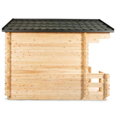 The Georgian Cabin Sauna, part of the Canadian Timber Collection, is handcrafted by Leisurecraft from Eastern White Cedar that is lighter in colour and has tight knots in the wood.