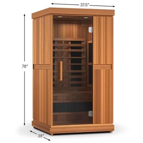 Finnmark FD-1 Full-Spectrum Infrared Sauna 1-Person Home Infrared Sauna, 38”W x 38”D x 78”H