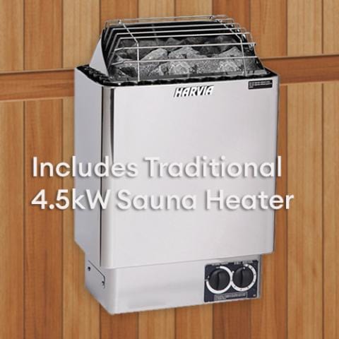 Finnmark FD-5 Trinity XL Infrared & Steam Sauna Combo  4-Person Home Sauna with Infrared & Traditional Heater 75"W x 64"D x 83"H