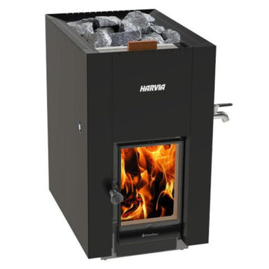 The timeless black Harvia Linear 22 GreenFlame ES wood-burning sauna stove is ideal for medium sized saunas with the innovative GreenFlame technology ensuring a controlled burn which gives your stove a longer lifespan, along with much lower emissions