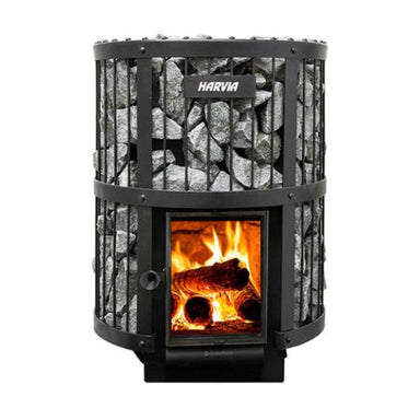 Harvia Legend 240GF GreenFlame Series 15.9kW Wood Sauna Stove, front view