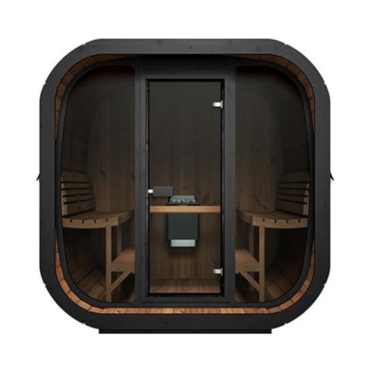 Enjoy the unsurpassed luxury of the SaunaLife Cube-Series Model CL4G outdoor home sauna kit