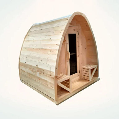 Relax and rejuvenate in a True North 8' Tiny Pod Outdoor Sauna made from top-grade white cedar. 