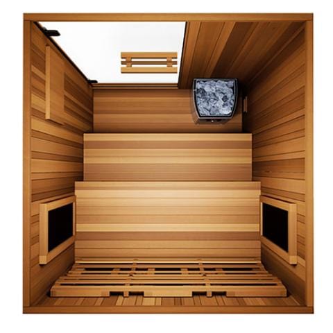 Finnmark FD-4 Trinity Infrared & Steam Sauna Combo 2-Person Home Sauna with Infrared & Traditional Heater 48"W x 48"D x 78"H