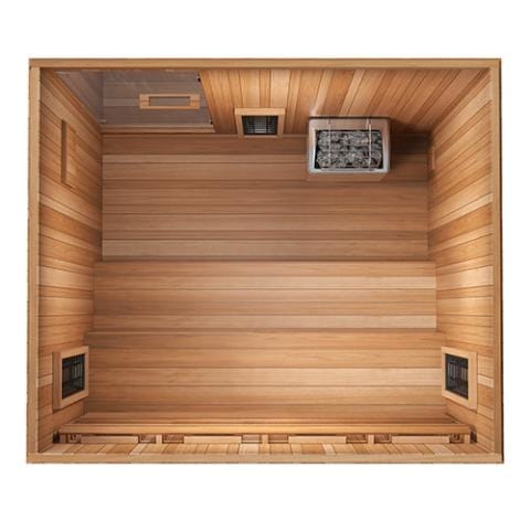 Finnmark FD-5 Trinity XL Infrared & Steam Sauna Combo  4-Person Home Sauna with Infrared & Traditional Heater 75"W x 64"D x 83"H