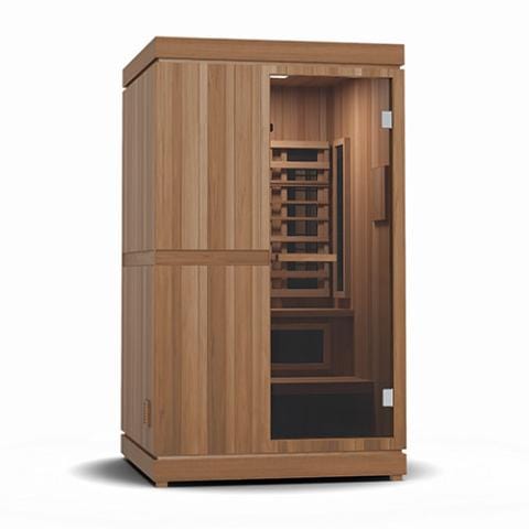 Finnmark FD-4 Trinity Infrared & Steam Sauna Combo 2-Person Home Sauna with Infrared & Traditional Heater 48"W x 48"D x 78"H